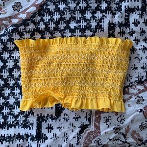 💛Yellow bandeau swim top